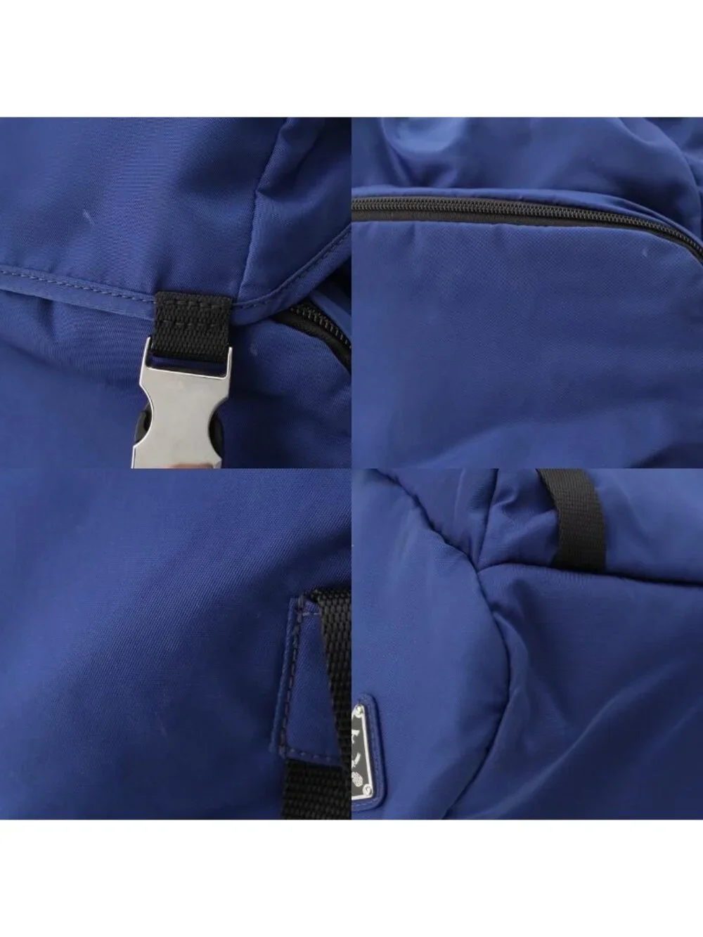 Prada Nylon Triangle Logo Backpack Blue
